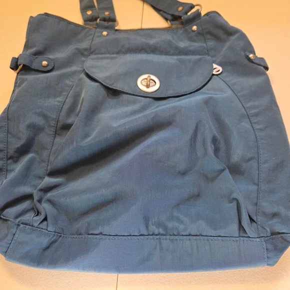 Baggallini Teal Nylon Shoulder Bag Tote Bag Purse - Picture 3 of 9